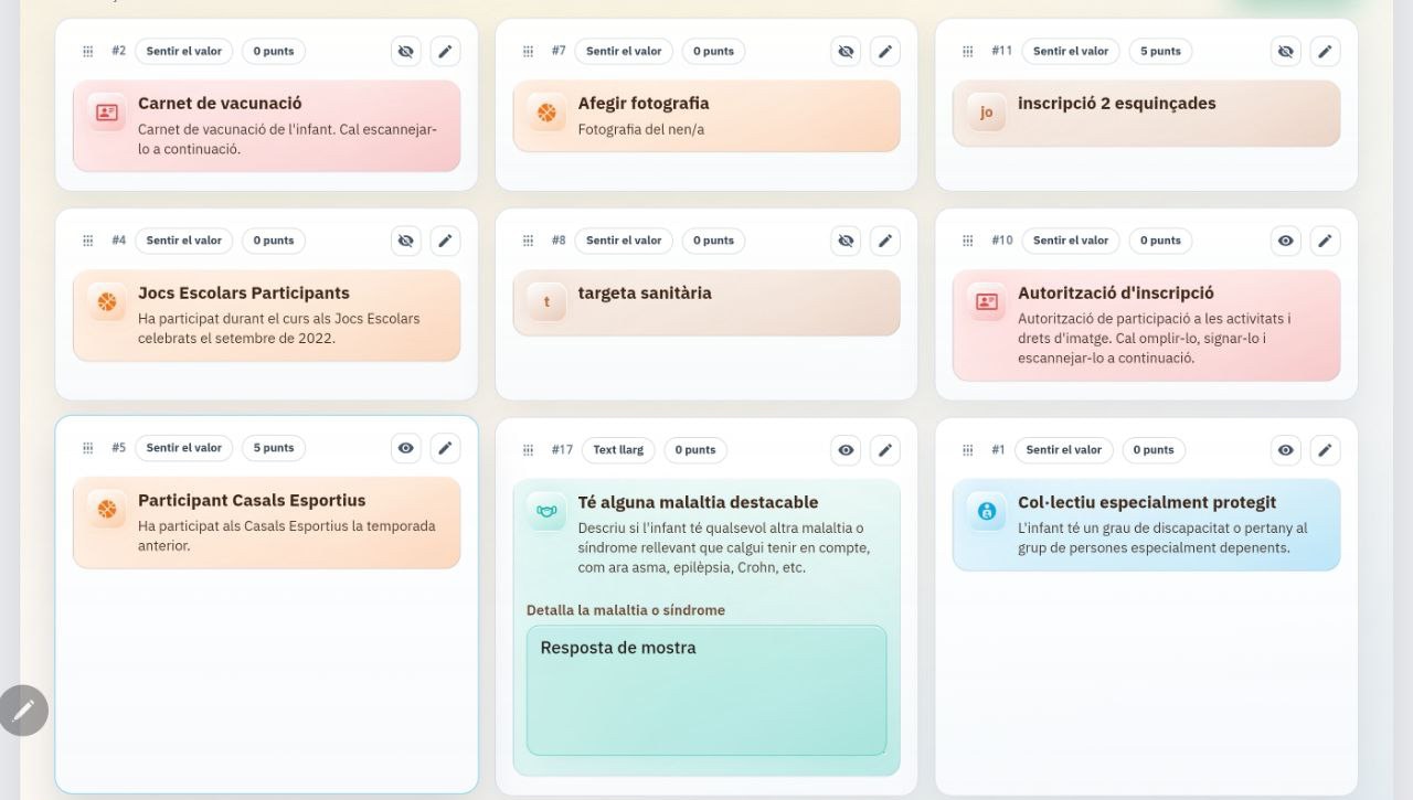 Configuració d'atributs i barem