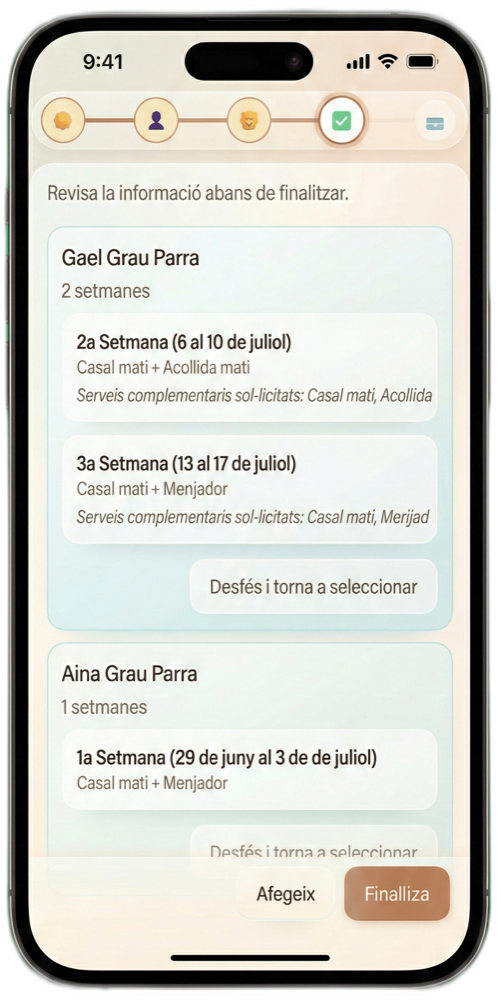 Confirmació i pagament